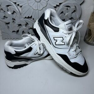 New Balance 550 Basketball Shoes Kids Size 5.5 White Black Gray Low Top GSB550CA